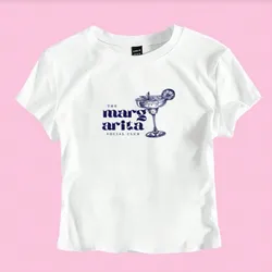 Camiseta corta con slogan 3891