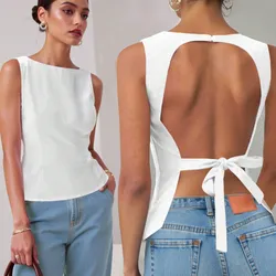Camiseta elegante con espalda descubierta