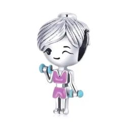 Charm de chica con mancuernas 