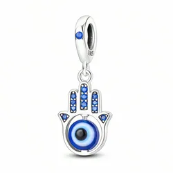 Colgante de amuleto de palma giratoricon ojo de plata esterlina 925