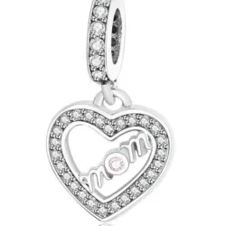 Colgante de corazón de circonita cúbica de plata esterlina