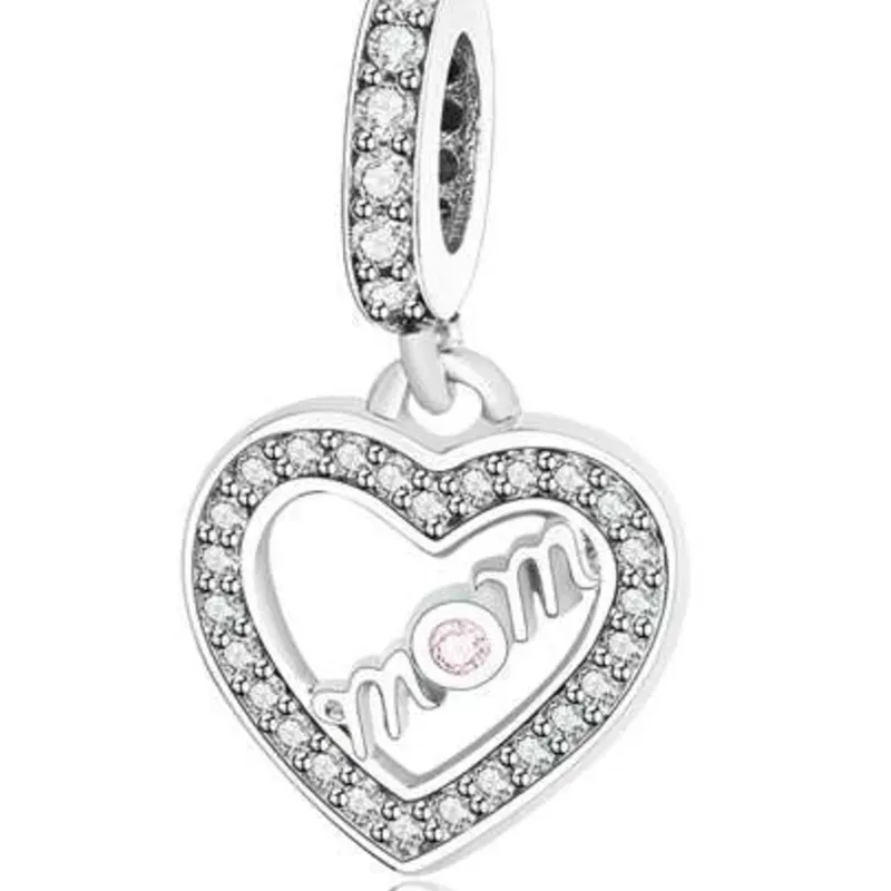 Colgante de corazón de circonita cúbica de plata esterlina