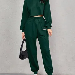 Conjunto De Dos Piezas De Pantalón Largo Y Top Corto