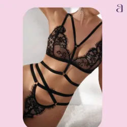 conjunto de lencería de encaje