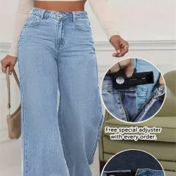 Jeans de tiro alto y pierna recta L0815