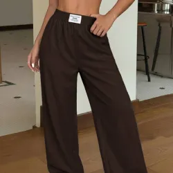 Pantalones con Elástico en la Cintura y Letrero L1432