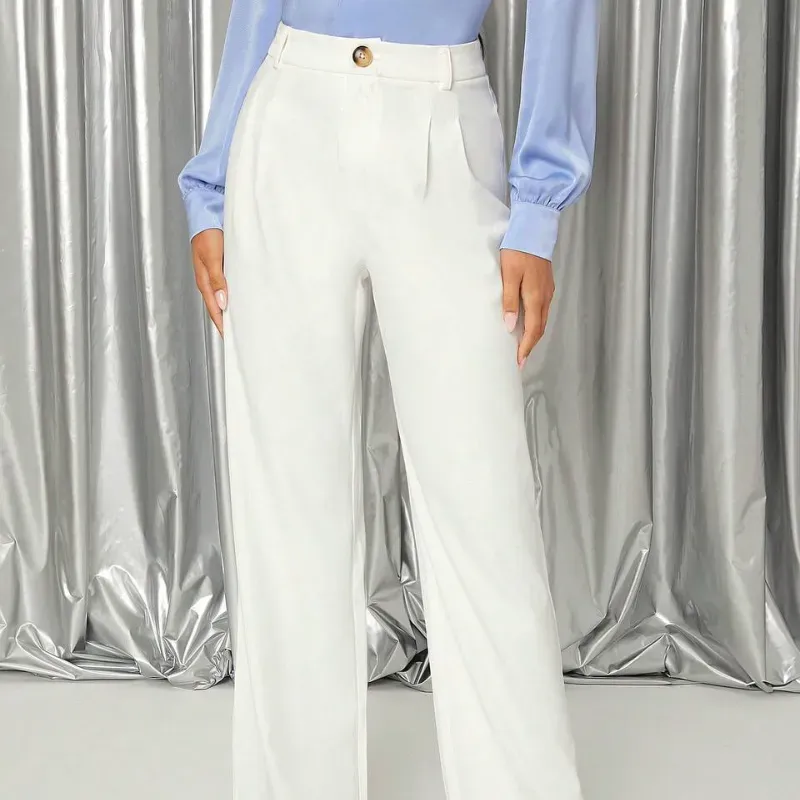 Pantalones de traje unicolor elegantes