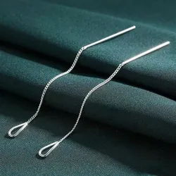Pendientes de plata S925 con diseño de moda y estilo simple