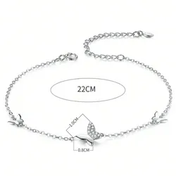 Pulsera de plata con decoración de mariposa de circonia cúbica
