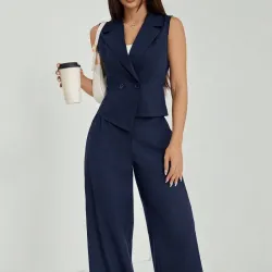 set de chaleco y pantalones sueltos L1611