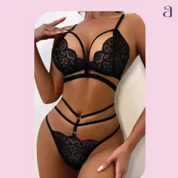 Set de lencería de encaje floral