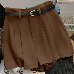 short de tela de tiro alto L0908