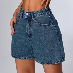 Shorts de mezclilla oscura L0811