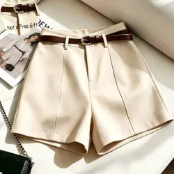 Shorts de tela con pierna amplia L1033