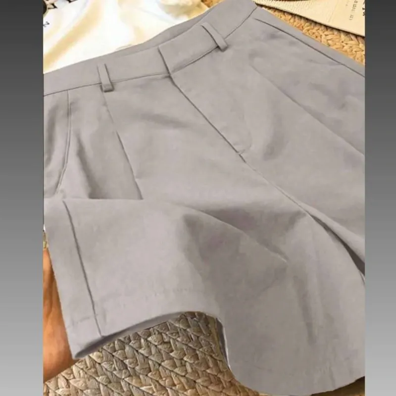 Shorts de Tela de Talle Alto con Forro Interior (sin cinturon) L14-8G