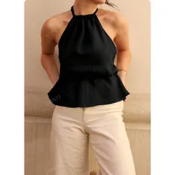 Top anudado con espalda abierta