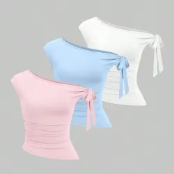 Top asimetrico con nudo L1029