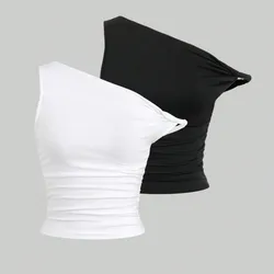 Top con fruncido en el hombro L1059