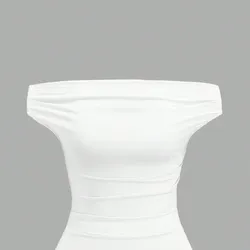 Top con hombros descubiertos y fruncido en la cintura