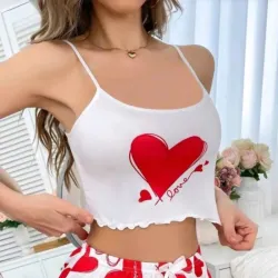 Top de pijama diseño de corazón