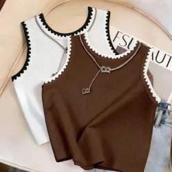 Top Tank Corto con Borde en Contraste L15-62