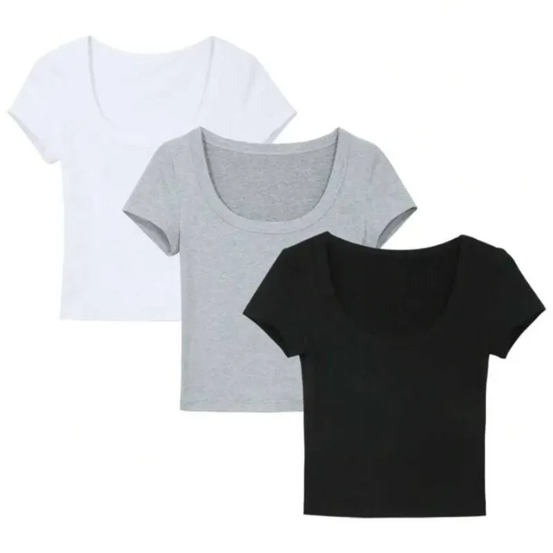 Tops básicos  con cuello redondo