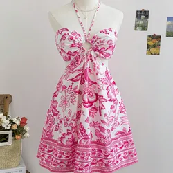 Vestido casual de vacaciones para mujer con estampado retro floral