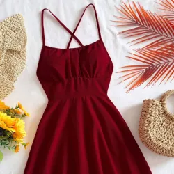Vestido corte de princesa con espalda abierta L0913