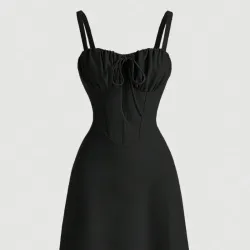 Vestido Corto con Escote de Corazón L1428