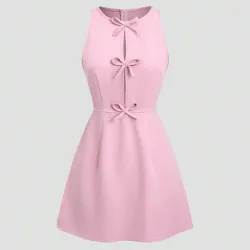 Vestido corto con lazos delanteros L0921
