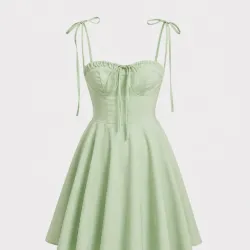 Vestido corto con tirantes anudados L0944