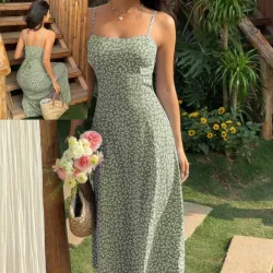 Vestido de verano con estampado de flores L0819