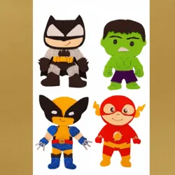 Súper héroes Batman,Flash,Hulk,Wolverine