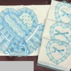 🐨 Sábana con 3 fundas bordado azul 