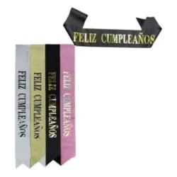 Banda Feliz cumpleaños plateada