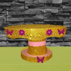 Base para dulces (pedestal) foami escarchado