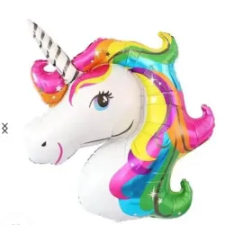 Cabeza unicornio multicolor 60cm