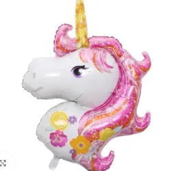 Cabeza unicornio rosada 60cm