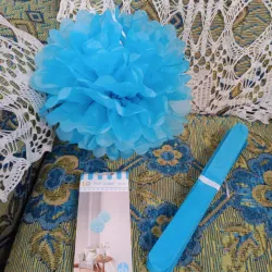 Flor de papel azul (farolito)