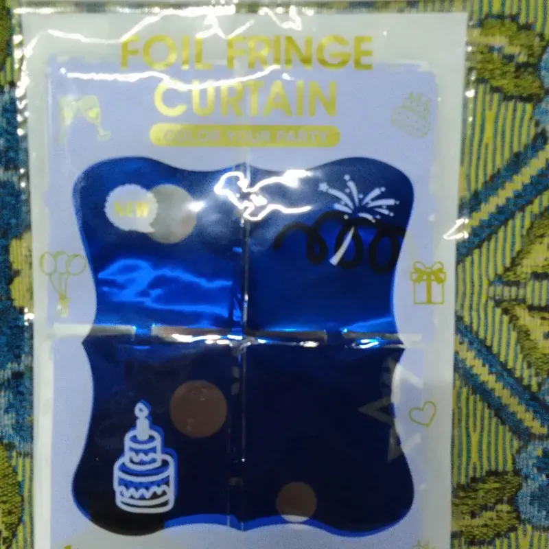 Cortina azul fuerte de cuadros (feliz cumpleaños)