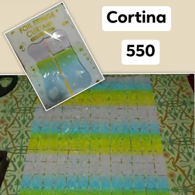 Cortina cuadros pasteles