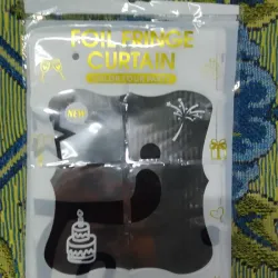 Cortina plateada de cuadros (feliz cumpleaños)