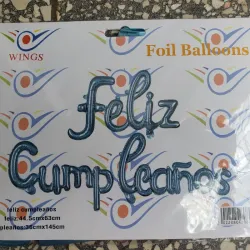 Feliz cumpleaños inflable azul claro
