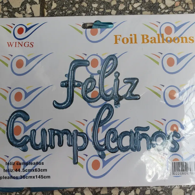 Feliz cumpleaños inflable azul claro