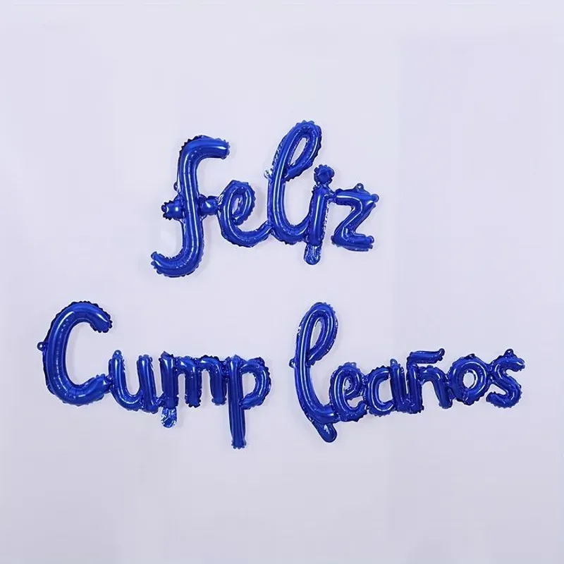 Feliz cumpleaños inflable azul