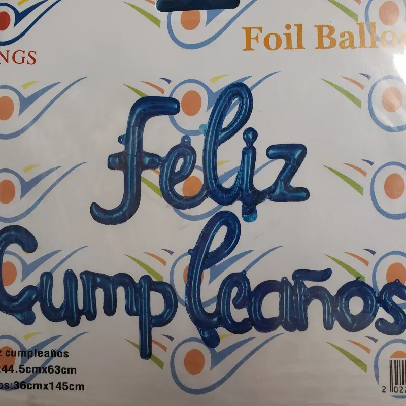 Feliz cumpleaños inflable azul fuerte