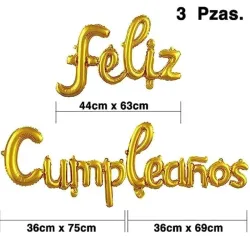 Feliz cumpleaños inflable dorado 