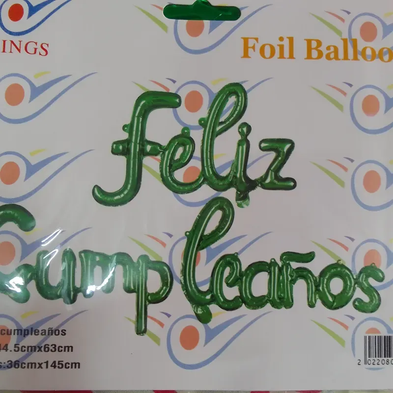 Feliz cumpleaños inflable verde 