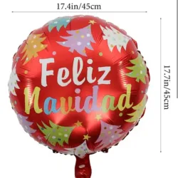 Globo Feliz Navidad rojo redondo 18"