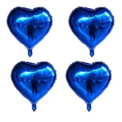 Globo corazón azul metálico 10"